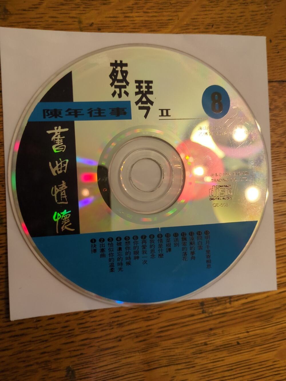 蔡琴陳年往事舊曲情德 II 1992 Cd Disc Only